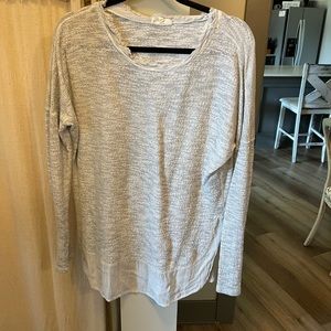 Light grey long sleeve top, thin material